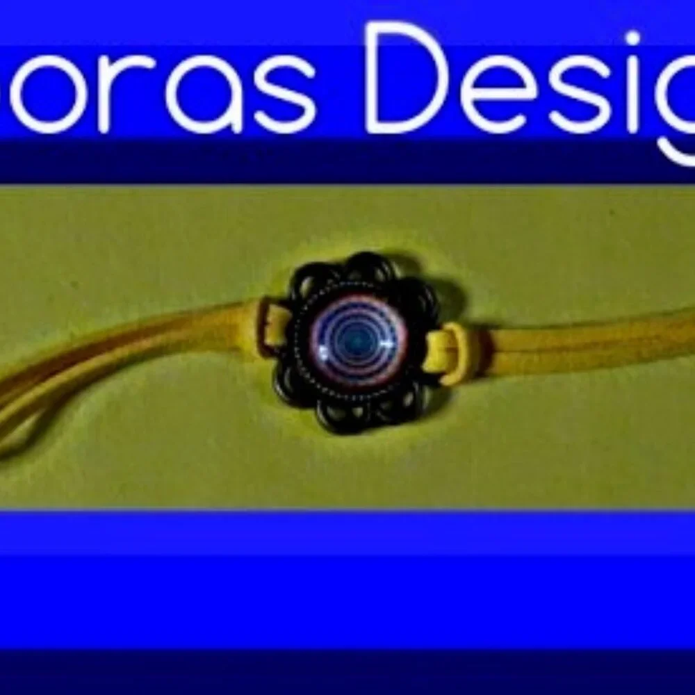 Handmade Yellow Leather Bracelet With Sunflower Design Charm